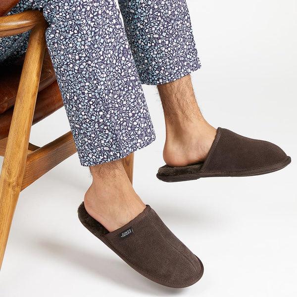 Jones Bootmaker Men's Men's Sheepskin Lined Slippers - Brown