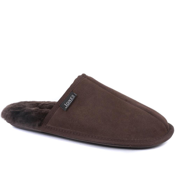jones bootmaker Men's Men's Sheepskin Lined Slippers - Brown