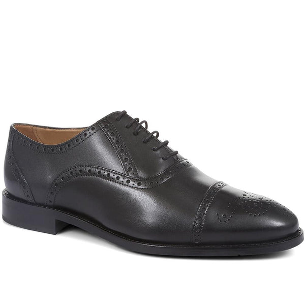 jones bootmaker Men's Mercer Wide-fit Leather Oxford Shoes - Black
