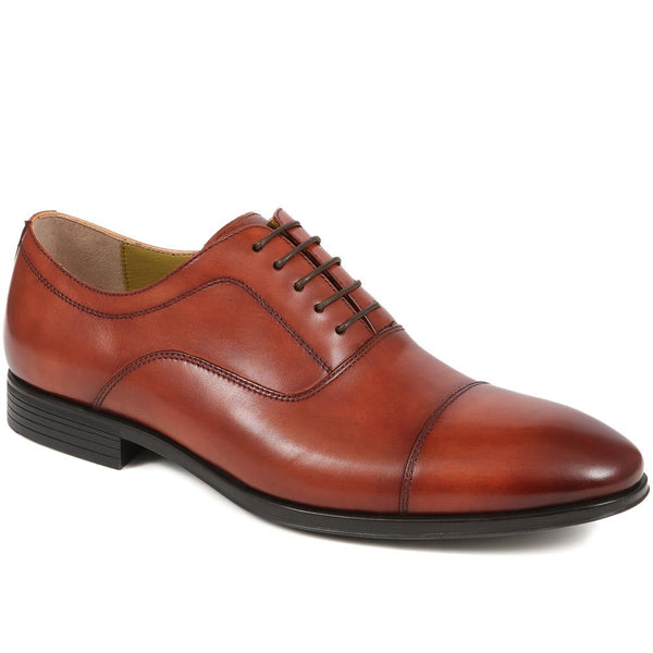 jones bootmaker Men's Middleham Leather Oxford Shoes - Cognac