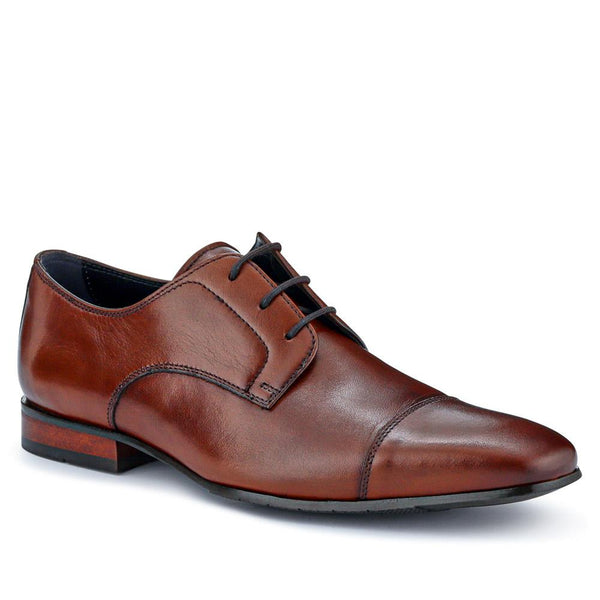 jones bootmaker Men's Milligan Smart Leather Lace-Up Shoes - Chestnut