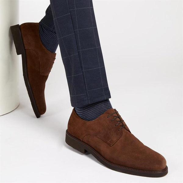 Jones Bootmaker Men's Minster Leather Derby Shoes - Brown Suede