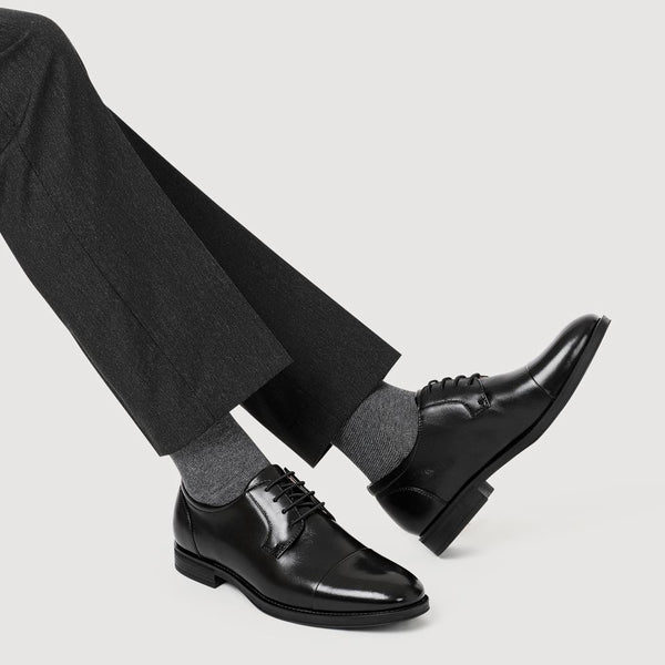 Jones Bootmaker Men's Moore Wide-Fit Leather Derby Shoes - Black