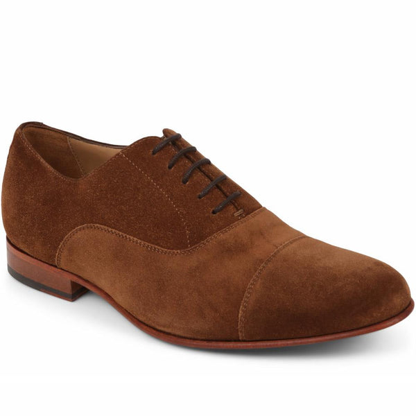 jones bootmaker Men's Morpeth Leather Oxford Shoes - Tobacco Suede