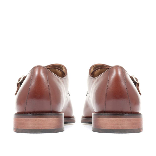 Jones Bootmaker Men's Nathaniel Leather Double Monk Shoes - Chestnut