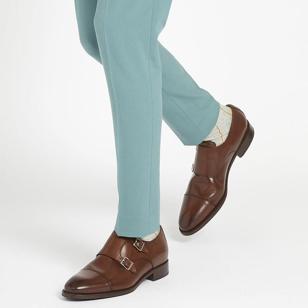 Jones Bootmaker Men's Nathaniel Leather Double Monk Shoes - Chestnut