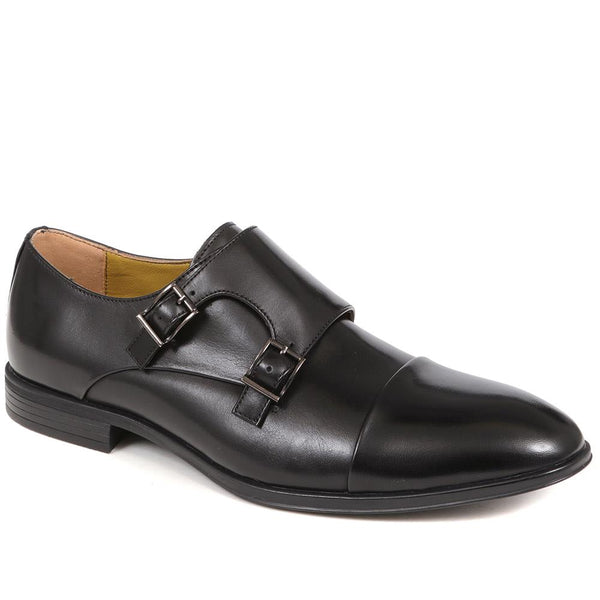 jones bootmaker Men's Northampton Leather Monk Shoes - Black