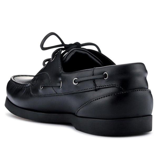 Jones Bootmaker Men's Parsons Leather Boat Shoes - Black