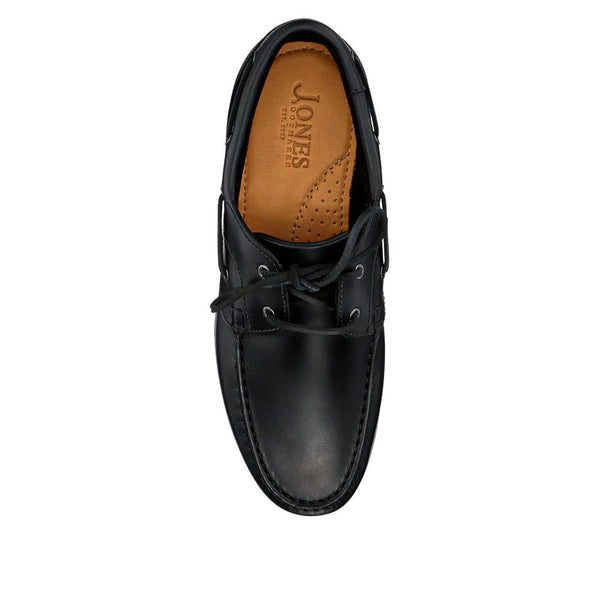 Jones Bootmaker Men's Parsons Leather Boat Shoes - Black