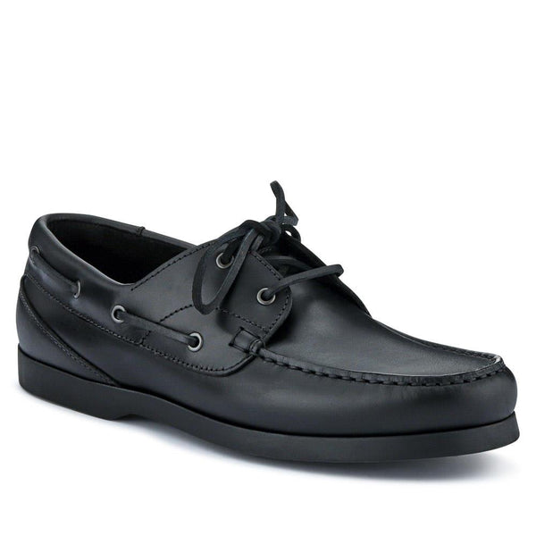 jones bootmaker Men's Parsons Leather Boat Shoes - Black