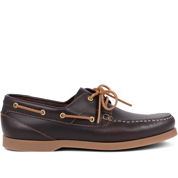 Jones Bootmaker Men's Parsons Leather Boat Shoes - Brown