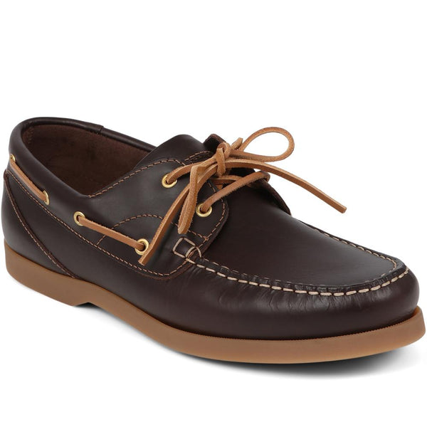 jones bootmaker Men's Parsons Leather Boat Shoes - Brown