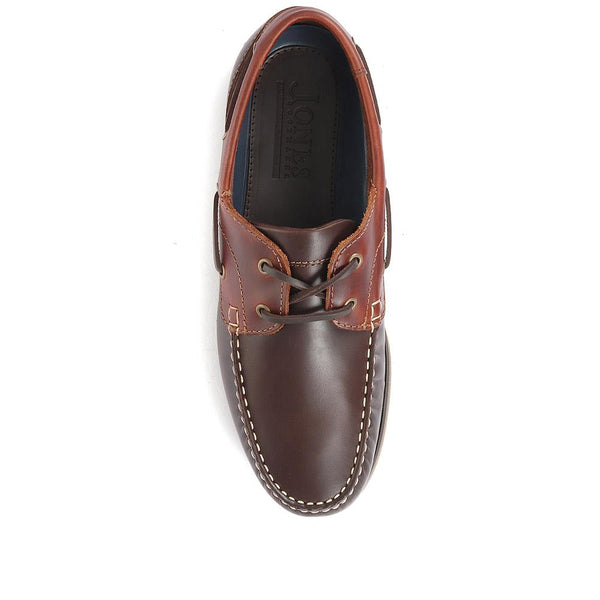 Jones Bootmaker Men's Parsons Leather Boat Shoes - Dark Brown