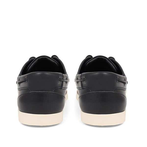 Jones Bootmaker Men's Parsons Leather Boat Shoes - Navy - White