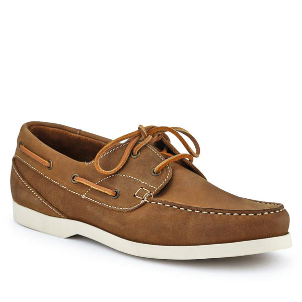 Jones Bootmaker Men's Parsons Leather Boat Shoes - Tan