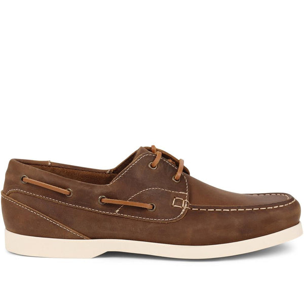 Jones Bootmaker Men's Parsons Leather Boat Shoes - Tan