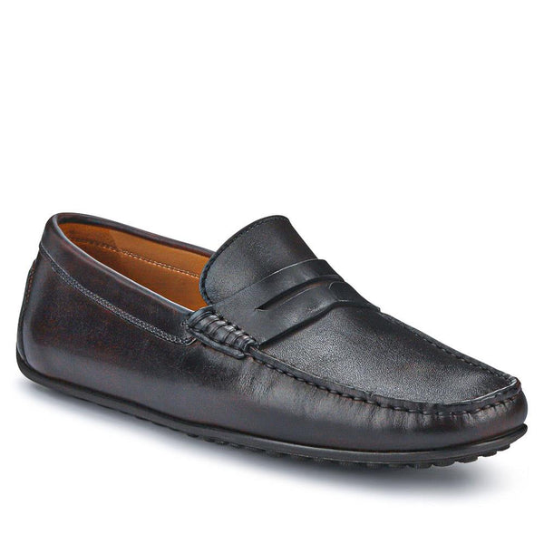 Jones Bootmaker Men's Paterson Leather Moccasins - Dark Brown