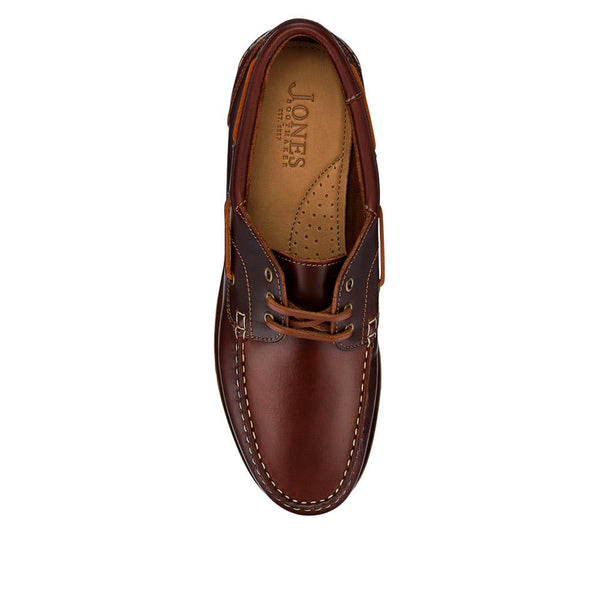 Jones Bootmaker Men's Pickering2 Leather Boat Shoes - Cognac