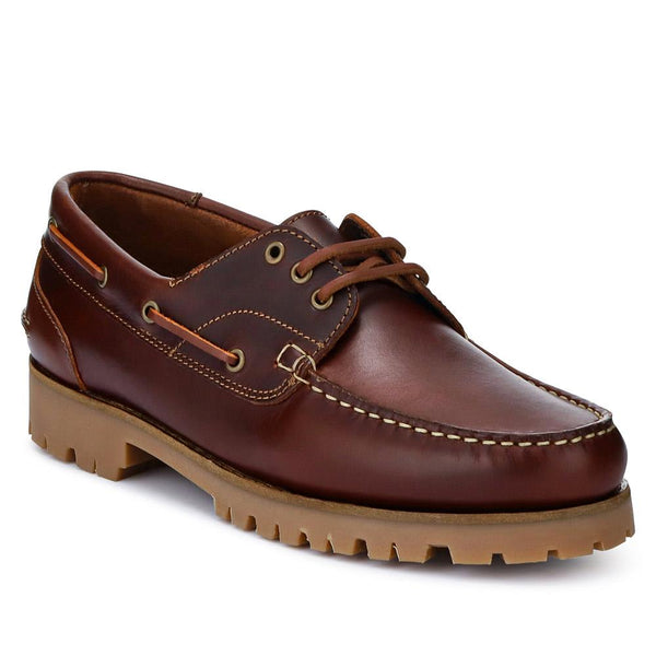 jones bootmaker Men's Pickering2 Leather Boat Shoes - Cognac