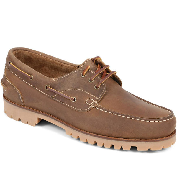 Jones Bootmaker Men's Pickering2 Leather Boat Shoes - Tobacco