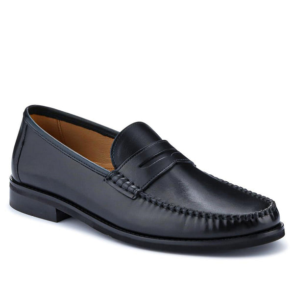 jones bootmaker Men's Quennell Leather Penny Loafers - Black