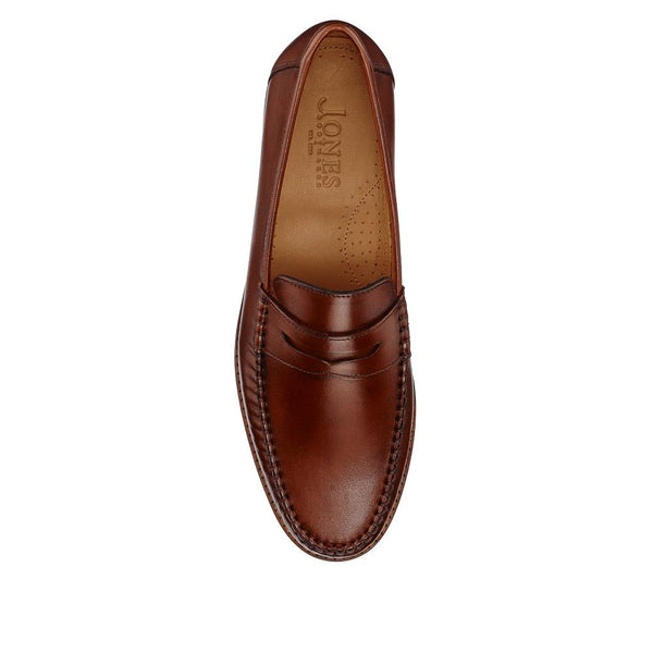 Jones Bootmaker Men's Quennell Leather Penny Loafers - Chestnut