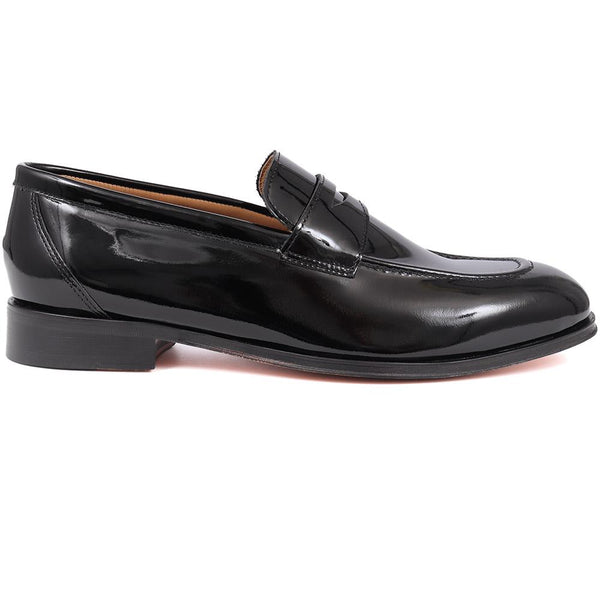 Jones Bootmaker Men's Rake Leather Loafers - Black Patent