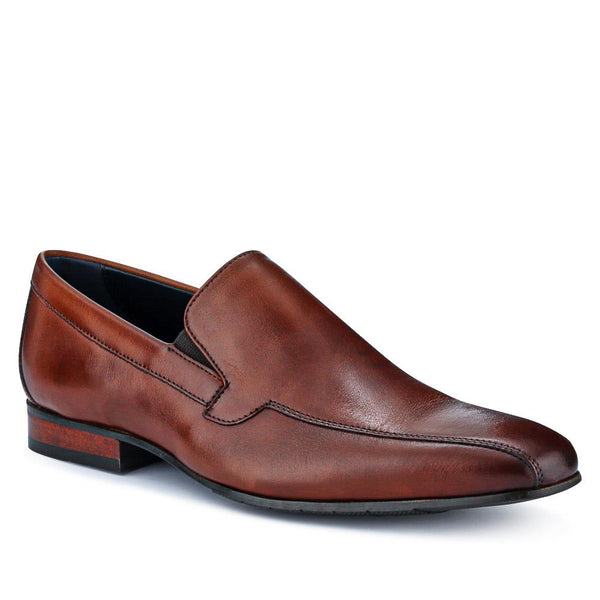 jones bootmaker Men's Ralphie Smart Leather Slip-On Shoes - Chestnut