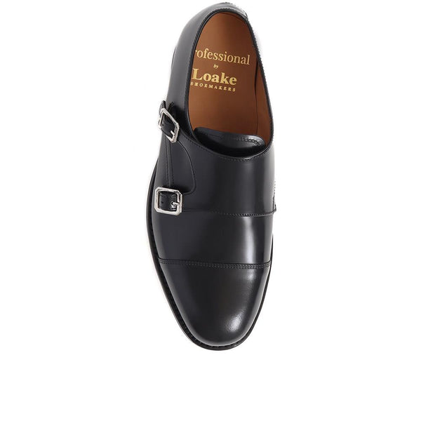 Jones Bootmaker Men's Ramsey1 Leather Monk Strap Shoes - Black