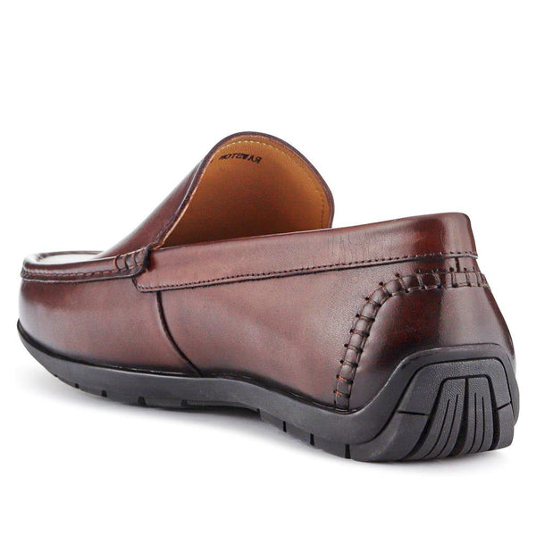 Jones Bootmaker Men's Rawston Wide Fit Smart Leather Slip-On Shoes - Brown