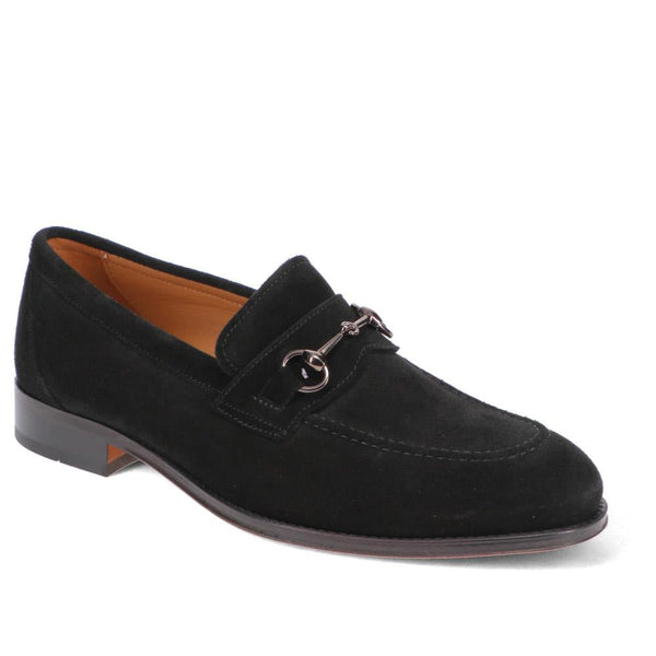 jones bootmaker Men's Reece Leather Loafers - Black Suede