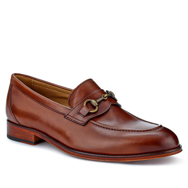 jones bootmaker Men's Reece Leather Loafers - Chestnut