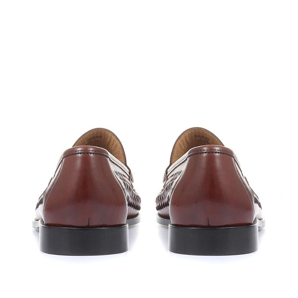 Jones Bootmaker Men's Riverside Woven Leather Loafers - Cognac