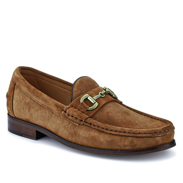 jones bootmaker Men's Roan Leather Slip-On Shoes - Tan Suede
