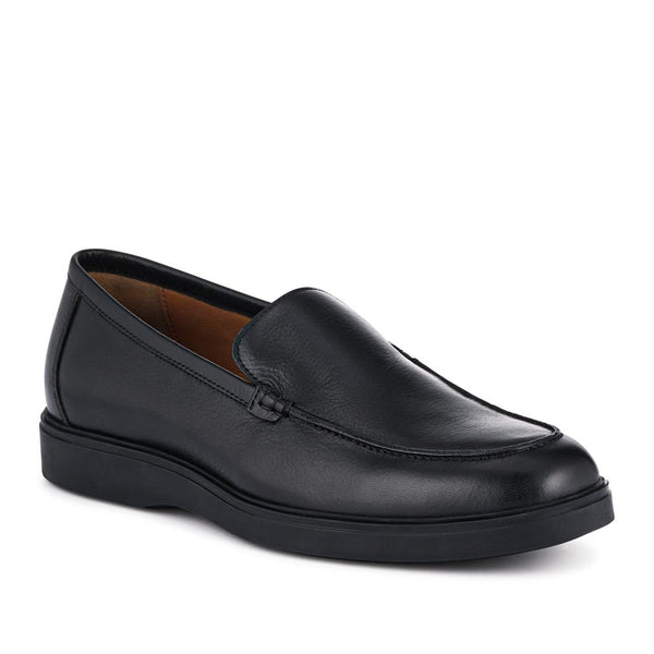 jones bootmaker Men's Roderick Leather Slip-Ons - Black Grain