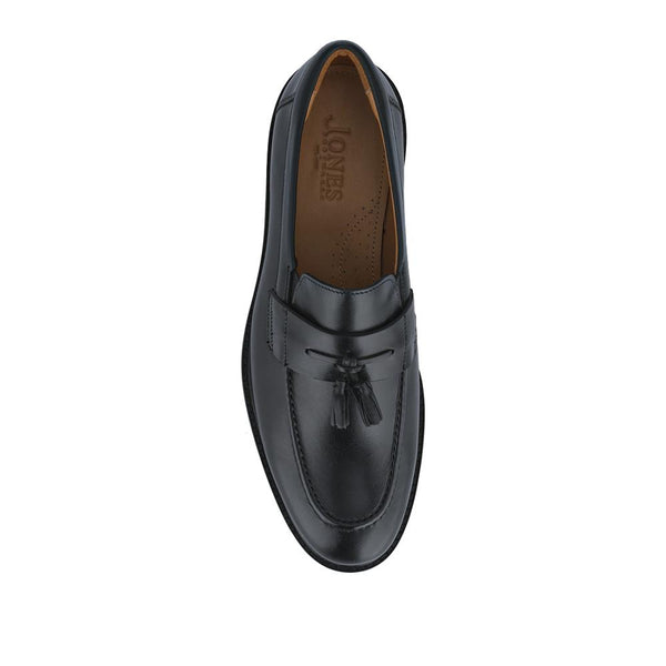 Jones Bootmaker Men's Rodrigo Wide-Fit Leather Tassel Loafers - Black