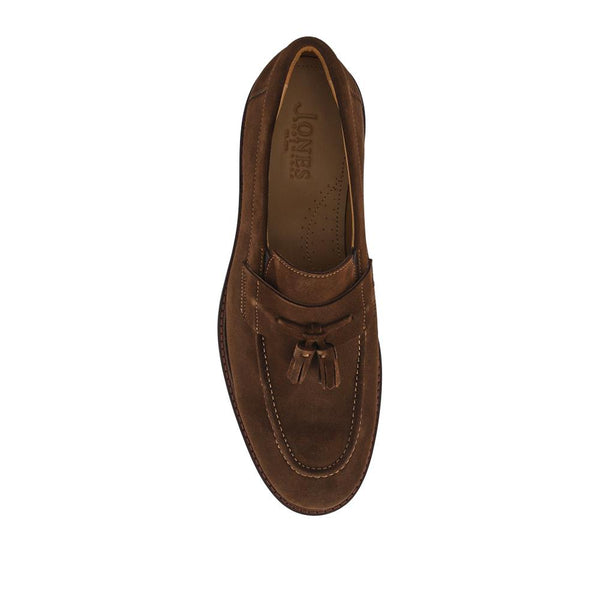 Jones Bootmaker Men's Rodrigo Wide-Fit Leather Tassel Loafers - Brown Suede