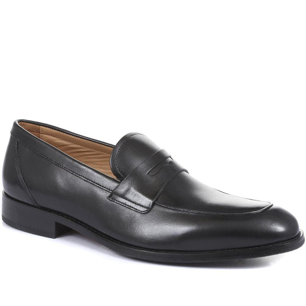 jones bootmaker Men's Russell Leather Penny Loafers - Black