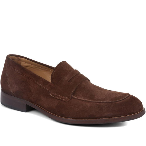 jones bootmaker Men's Russell Leather Penny Loafers - Brown Suede