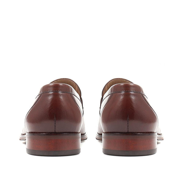 Jones Bootmaker Men's Russell Leather Penny Loafers - Chestnut