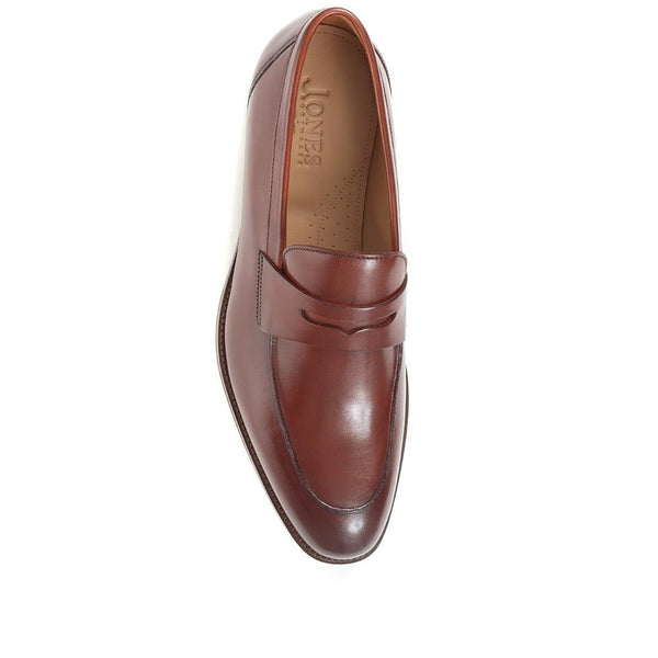Jones Bootmaker Men's Russell Leather Penny Loafers - Chestnut
