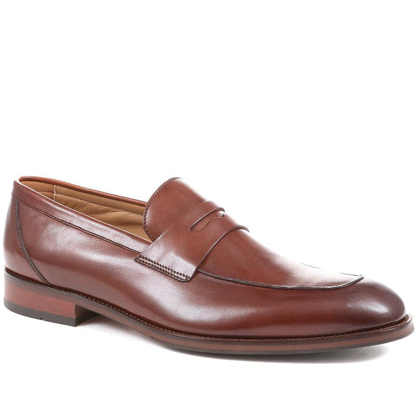 jones bootmaker Men's Russell Leather Penny Loafers - Chestnut