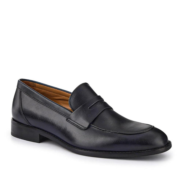jones bootmaker Men's Russell Leather Penny Loafers - Navy