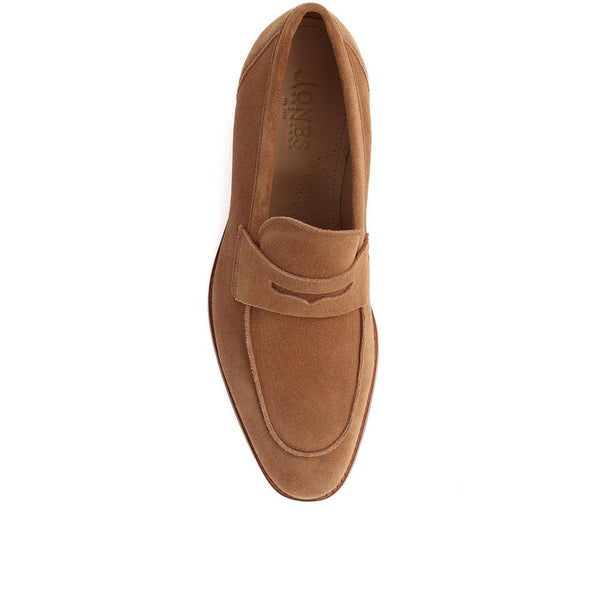 Jones Bootmaker Men's Russell Leather Penny Loafers - Tan Suede