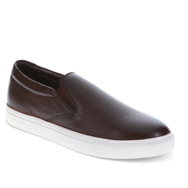 jones bootmaker Men's Ryden Leather Slip-On Shoes - Dark Brown