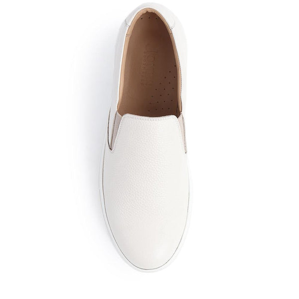 Jones Bootmaker Men's Ryden Leather Slip-On Shoes - Off White