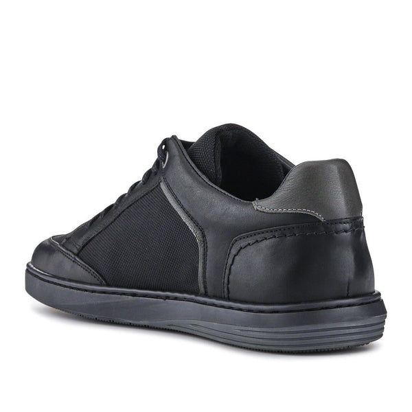 Jones Bootmaker Men's San Diego Leather Trainers - Black-Grey