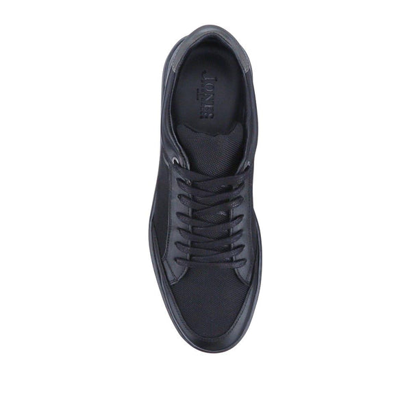 Jones Bootmaker Men's San Diego Leather Trainers - Black-Grey