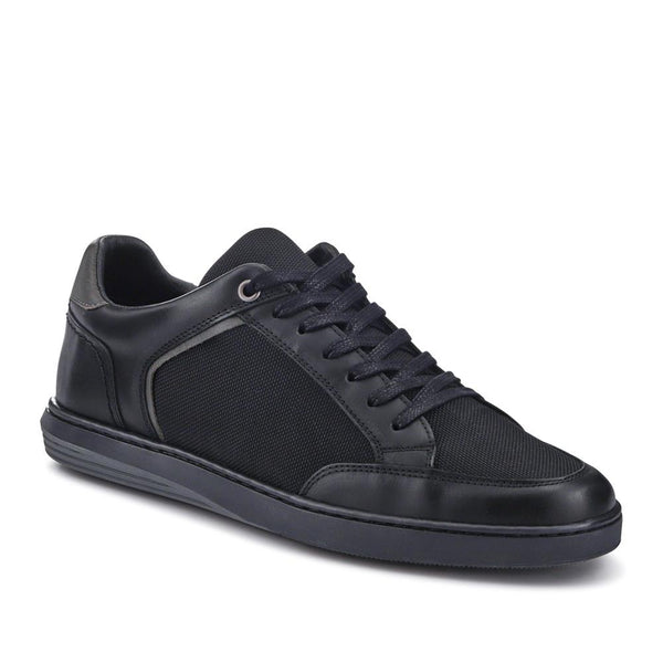 jones bootmaker Men's San Diego Leather Trainers - Black-Grey
