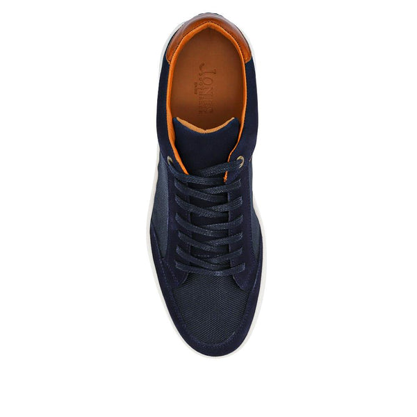 Jones Bootmaker Men's San Diego Leather Trainers - Navy Multi